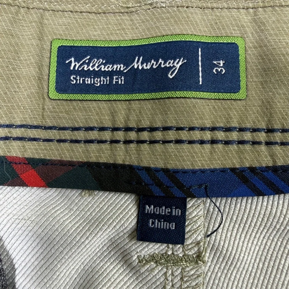 William Murray Golf Pants Mens 34 Tan Straight Fit Stretch Performance‎ NWT